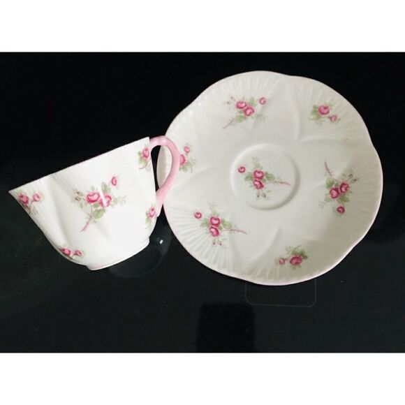 Vintage Shelley Fine Bone China England Rose Spray 13545 Cup & Saucer - Picture 2 of 6